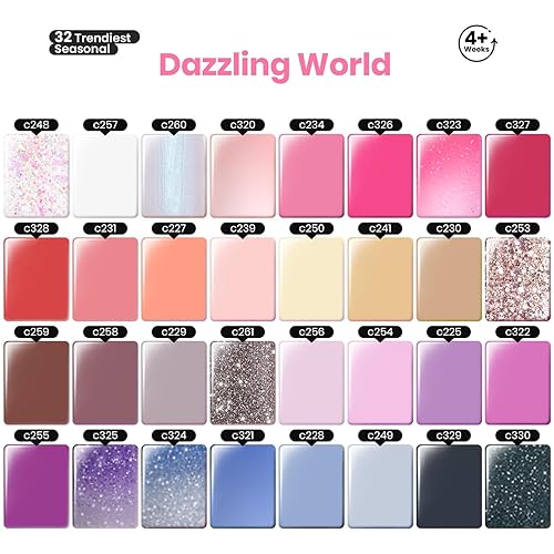 Miniatura 4 de Beetles - Kit de esmalte de uñas de gel con luz LED UV de 36 W, juego de esmalte de gel con purpurina de 32 colores, esmalte de gel base para