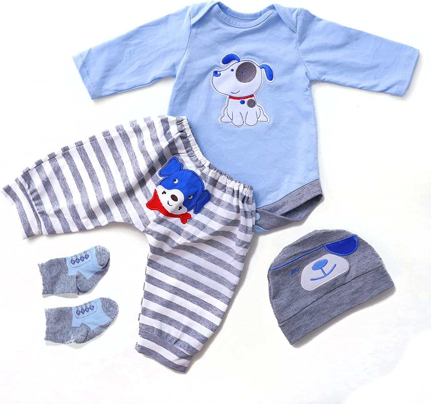 ZIYIUI Vestiti per Bambole Reborn Quattro Accessori di Vestiti 20-22 pollici Bambole Reborn Vestiti Per Ragazzo Blu