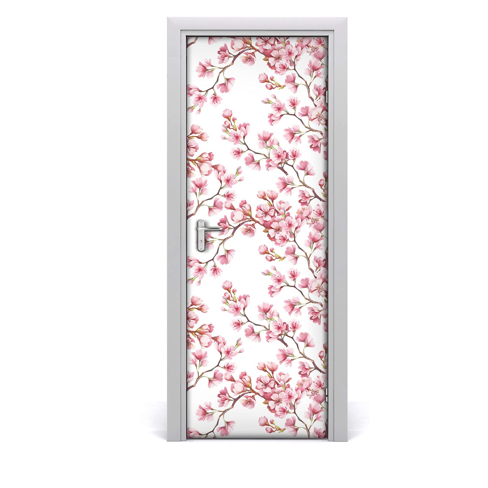 Papier peint sur la porte fleurs florales autocollant mural 85x200