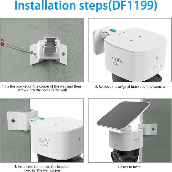 Corner Mount Bracket for Eufy Security SoloCam S340/SoloCam E30/E42, Solar Panel Security Camera (White)