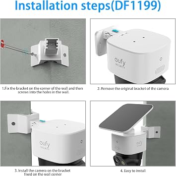 Corner Mount Bracket for Eufy Security SoloCam S340/SoloCam E30/E42, Solar Panel Security Camera (White)