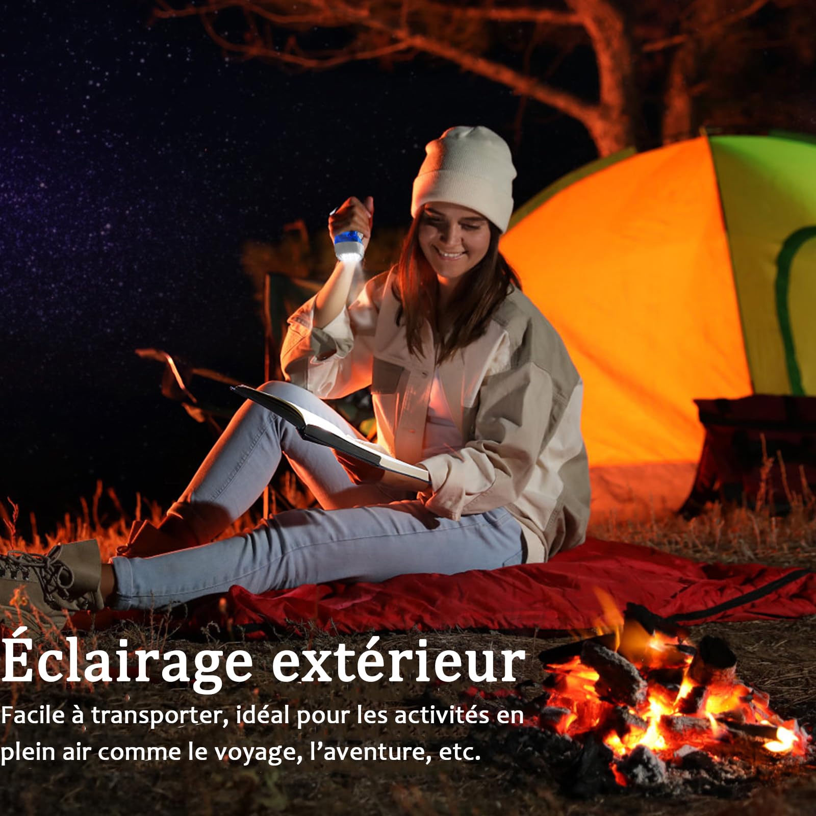 Lot de 24 Lampe Torche à Manivelle 3 LED, Lampes de Poche Portables à Énergie Manuelle pour Urgence, Camping, Randonnée, Extérieur, 4 Couleurs