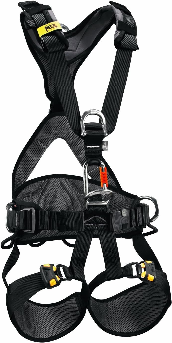 Petzl C71AFA 2U AVAO BOD FAST international Version Comfortable Harness for Fall Arrest, Work Positioning and Suspension, Size 2, Black/Yellow