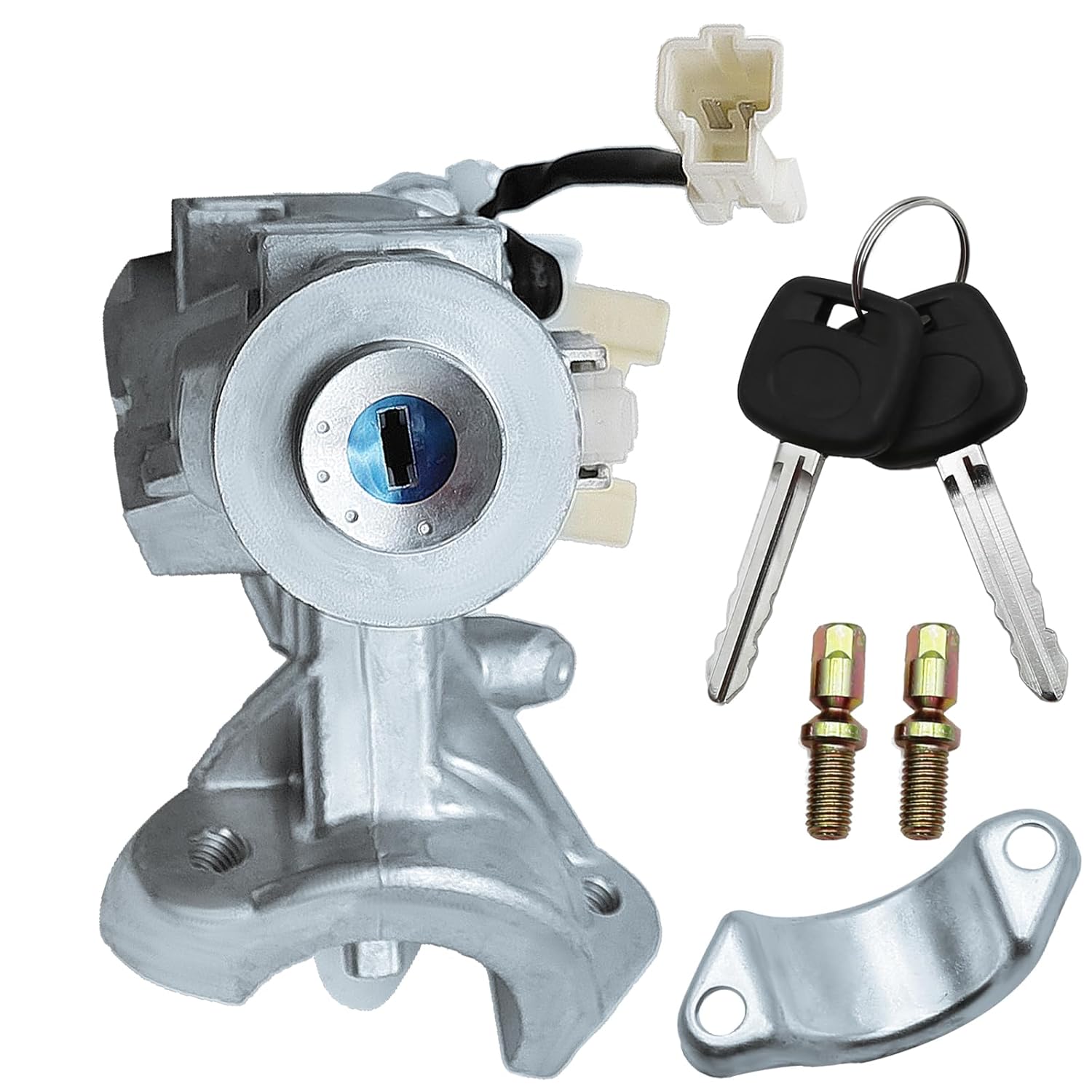 Ignition Starter Switch for 45020-06-4 45020064 Ignition Switch Lock Cylinder Replacement for Toyota Camry 2002 2003 2004 2005 2006 with 2 Keys, No Chip