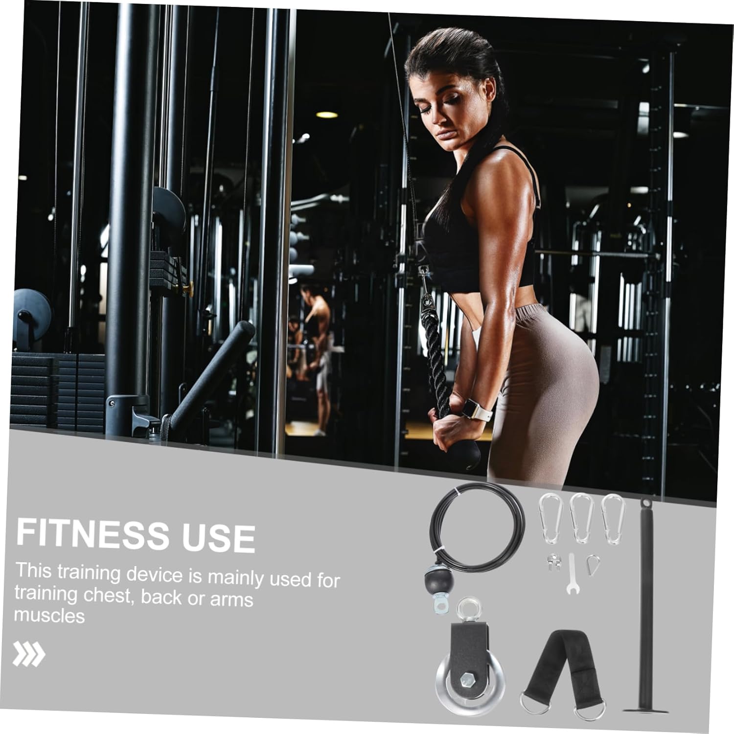 1セット高位下拉器鋼絲繩付きポータブル 器具 家用筋力トレーニン