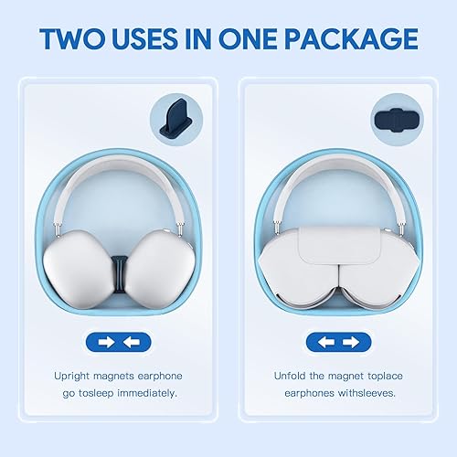 Miniatura 3 de Yinke Funda inteligente para AirPods Max - Compatible con modo de suspensión, con funda de silicona, organizador duro, bolsa de viaje portátil