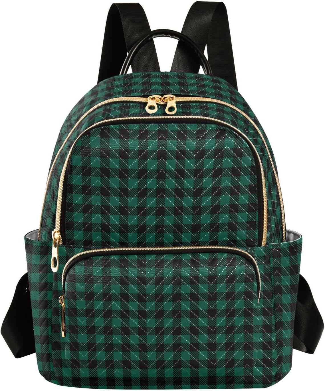Sinestour Orange Checkerboard Women Backpack Purse Large Capacity Casual Daypack Adjustable Strap Travel Camping Work Backpack