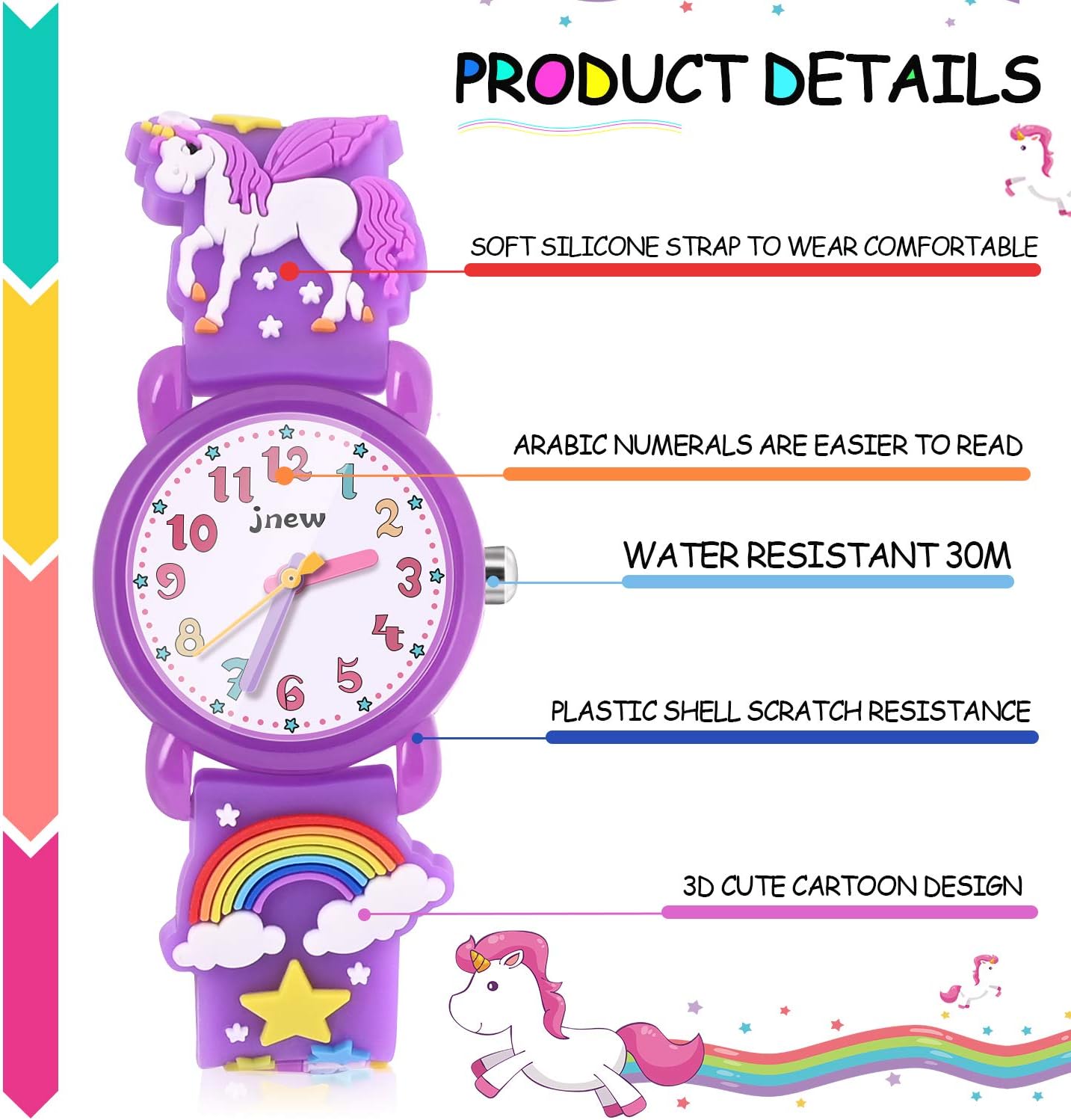 VAPCUFF Unicorn Gifts for Girls Age 2-5, Toddler Watch Girl Toys for Toddler Watch Gift for 3 4 5 6 7 8 Year Old Girl - Dark Purple : Clothing, Shoes & Jewelry