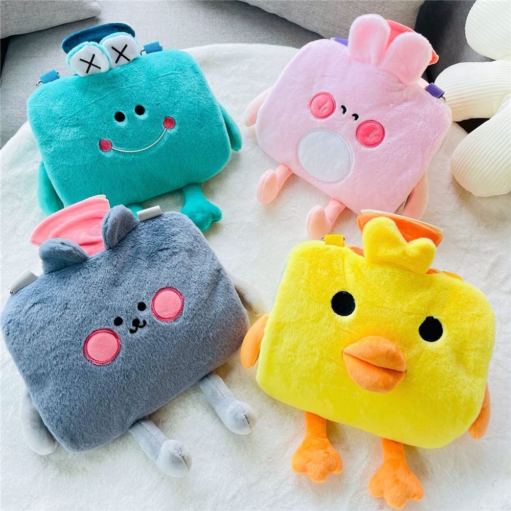 Bolsa de Agua Caliente Botella de agua caliente con funda de forro polar Bolsa de agua caliente con correas para aliviar el dolor en la espalda Cuello Noches acogedoras Hot Water Bottle Segura(A)