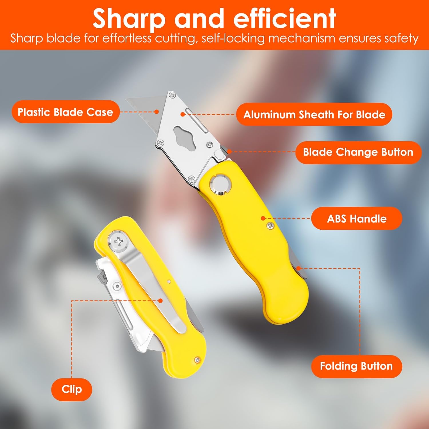 22 Pack Folding Utility Knife with 178Pcs Blade Box Cutter for Home Office Warehouse Carton Knife Box Opener Small Cardboard Cutter with Waist Clip(22 Pack with Blades)