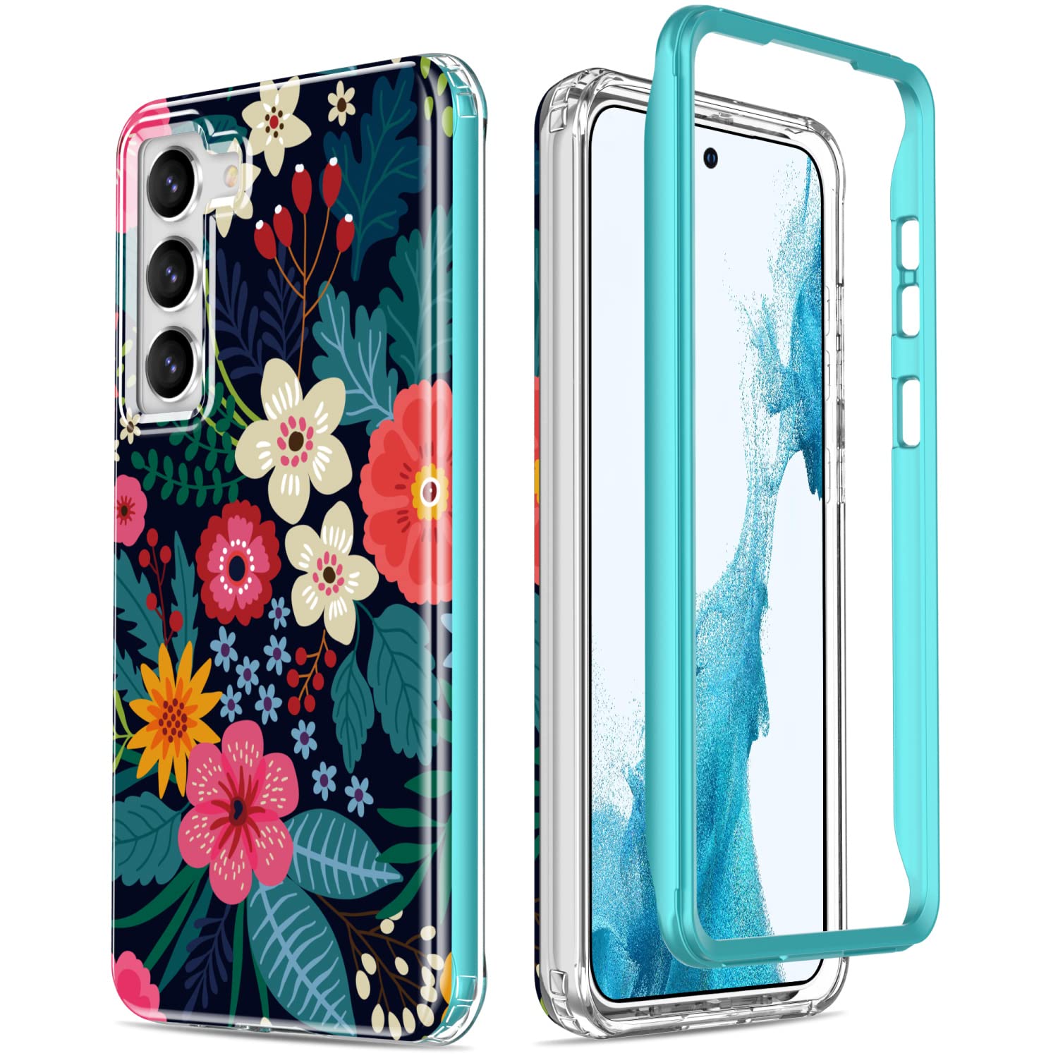 Esdot for Samsung Galaxy S23 Case,Military Grade Passing 21ft Drop Test,Rugged Cover with Fashionable Designs for Women Girls,Protective Phone Case for Galaxy S23 6.1" Blooming Flowers