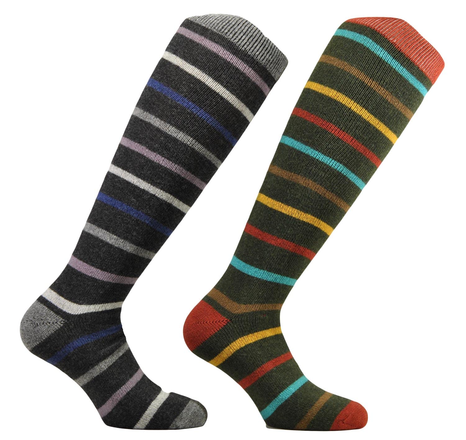 (6 PARA) Kaulet podarunkowy "Dolomity" z 6 parami długich skarpet męskich, wielobarwne różne wzory w bardzo wysokiej jakości przędzy LANA-CASHMERE - 100% Made in (Brescia) Włochy, multicolor, rozmiar