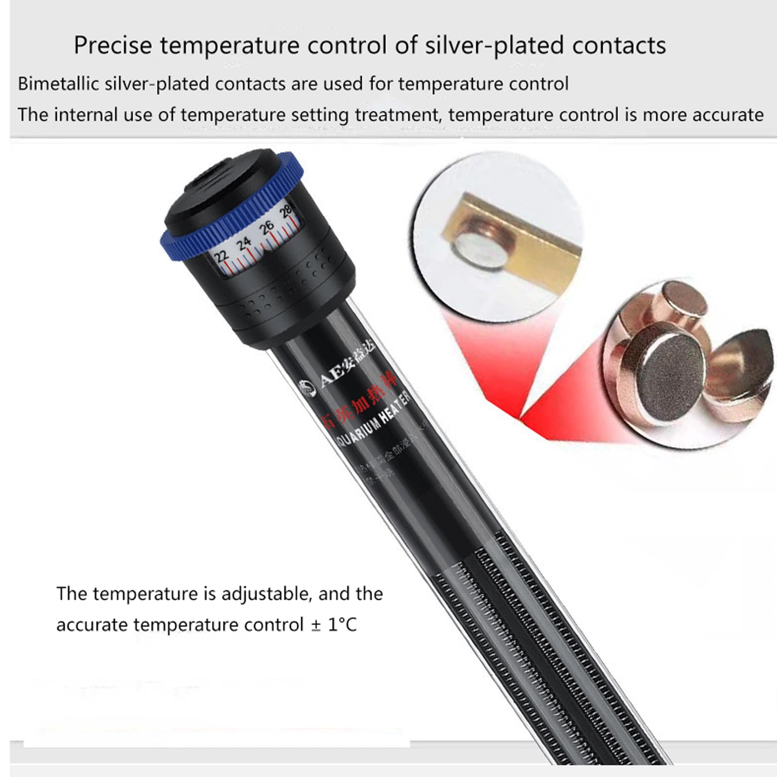 Varilla calefactora para Acuario, Varilla calefactora eléctrica pequeña a Prueba de explosiones, Doble Resistente al Agua, 100W (100W)