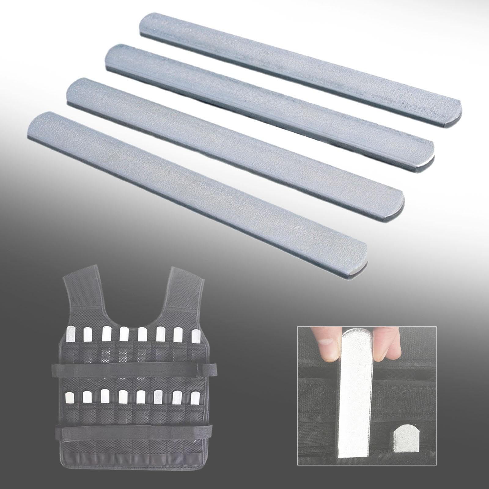 kowaku 4Pcs Load Bearing Steel Plates Weighted Training Accessories Weight Plate for Running Workout Jogging Cardio Fitness Exercise