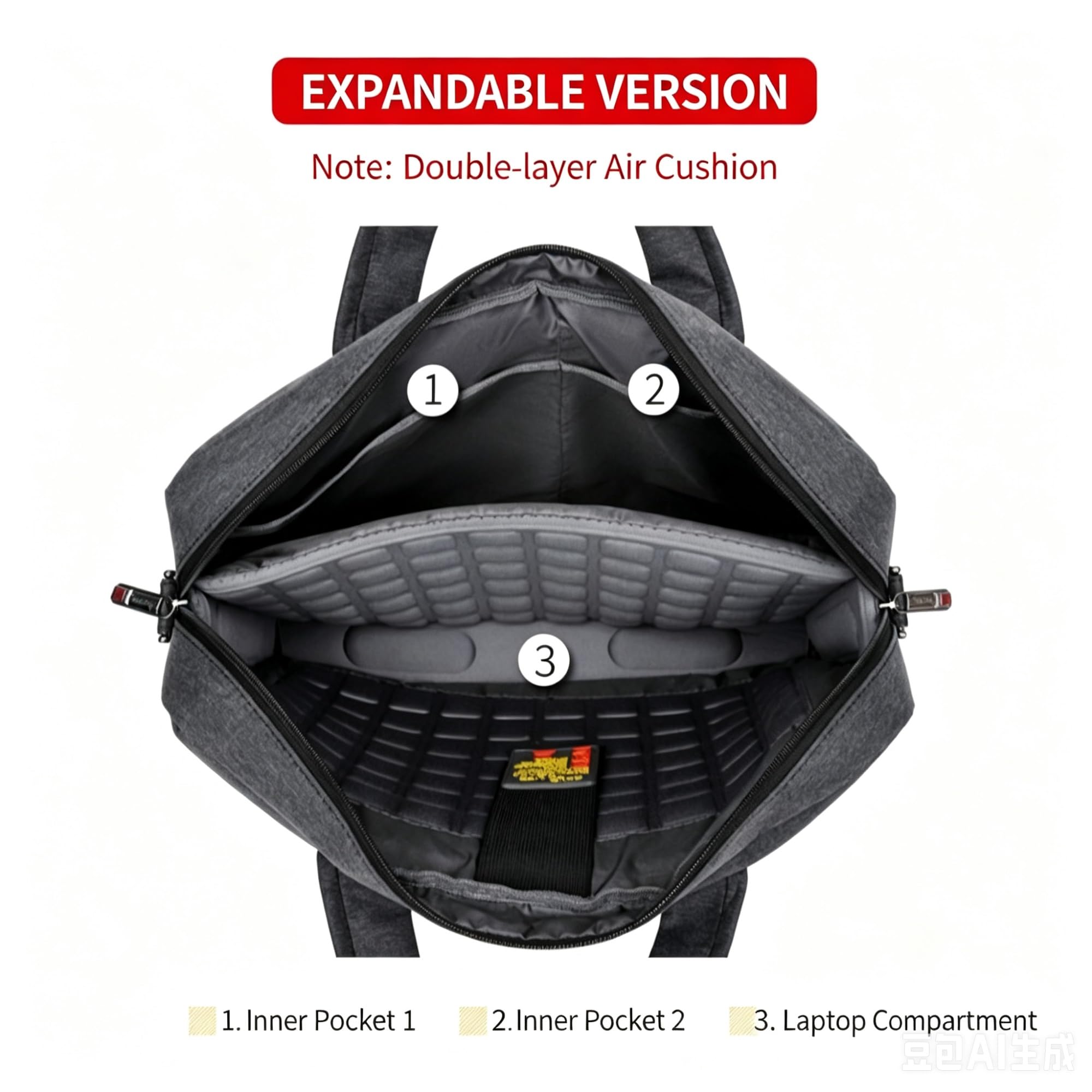 Expandable Laptop Bag Suitable For Lenovo IdeaPad Pro 5 16-inch | Multi-compartment Waterproof Shockproof Computer Bag with Dual Layer Air Cushion