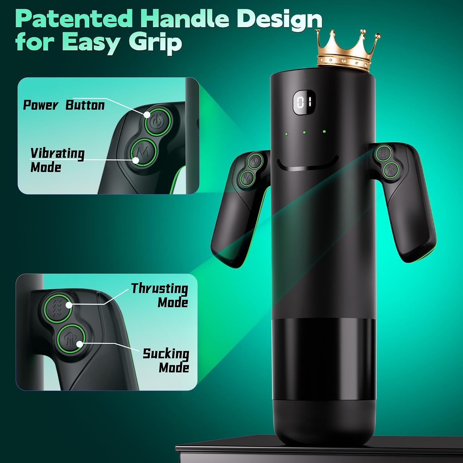 Felicimo Male Sex Toys for Men, 3 in 1 Male Masturbator Male Sex Toy with 5 Thruting & Sucking & 10 Vibrating Modes, Adult Toys Penis Pump with Handle, Blowjob Sex Machine for Men Pleasure