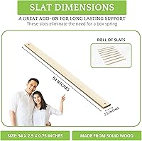Vista 3 de CC KITS Juego de ocho (8) listones de madera maciza de 54 pulgadas de tamaño matrimonialdoble, para uso en kits de conversión de cuna, marco