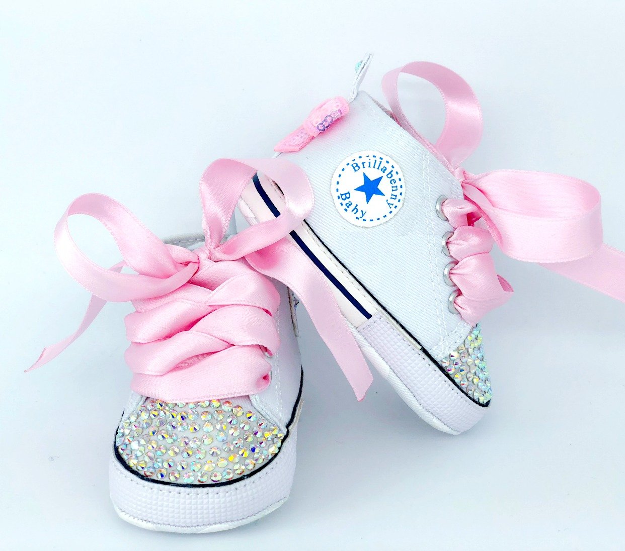 Scarpe Scarpine Bambina Neonato Cristalli Strass Baby Shoes Battesimo Cerimonia