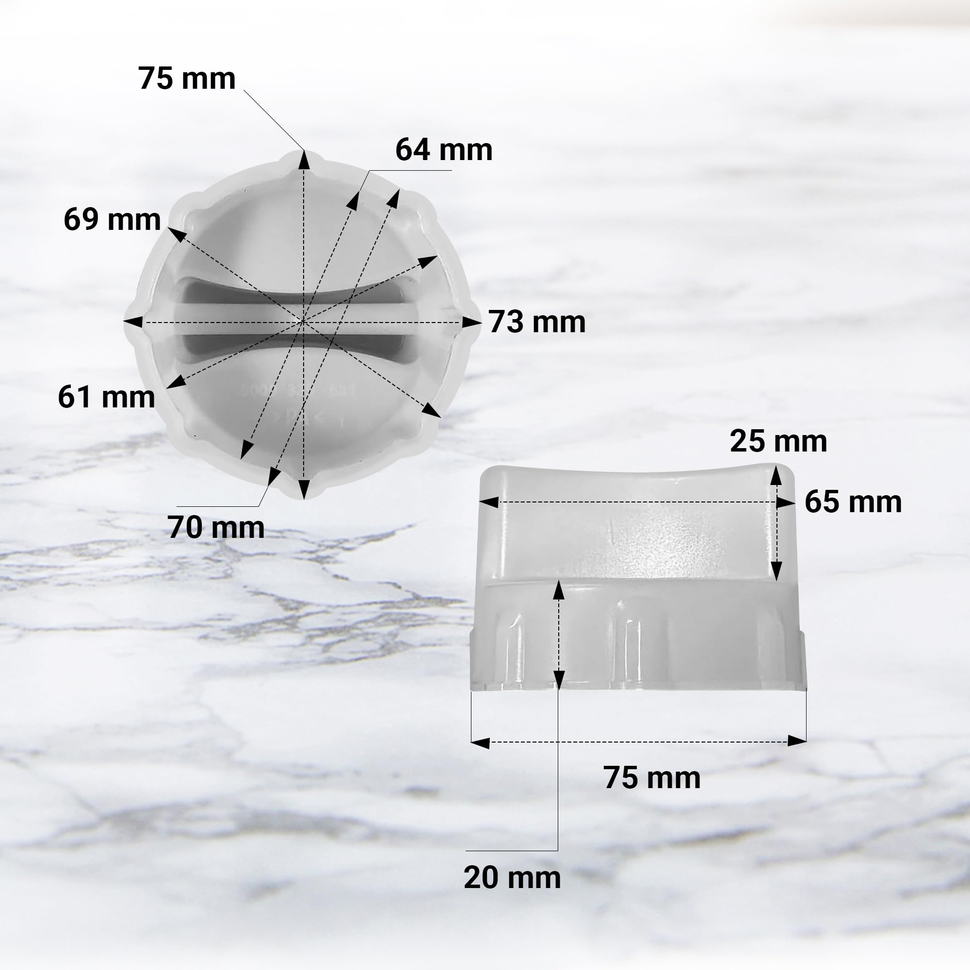 Lampenabdeckung Lampenkalotte Backofenlampe Ersatz für 00647309 Kalotte Ø68mm Glas Abdeckung Glühbirne für Backofen Backofenbirne 40W 300 Grad Lampe Herd