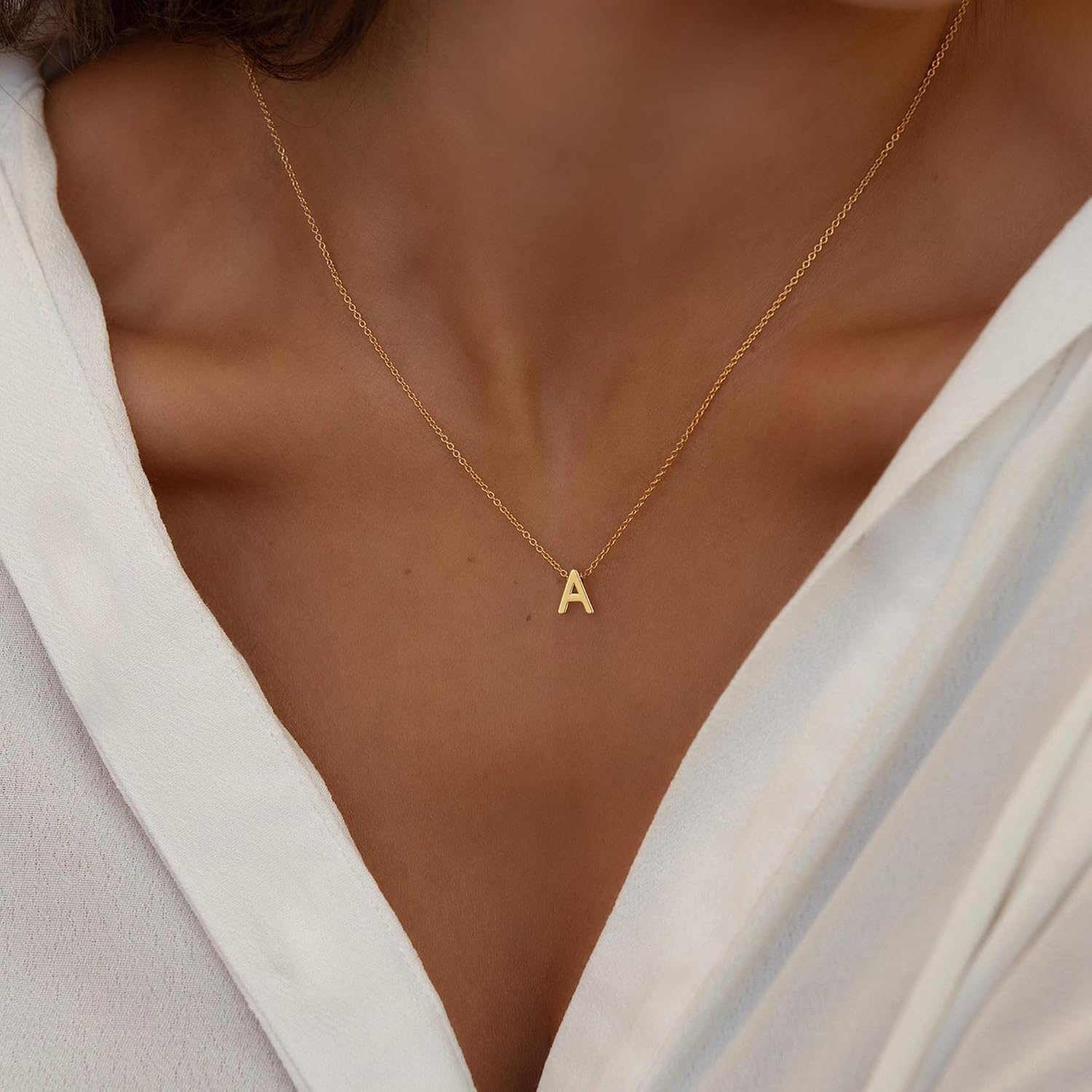 Layered Initial Necklaces for Women, 14k Gold Plated Letter Necklace Set Dainty Gold Initial Necklace Stack Cute Layering Choker Necklaces for Women Trendy Fashion Jewelry - Image 7