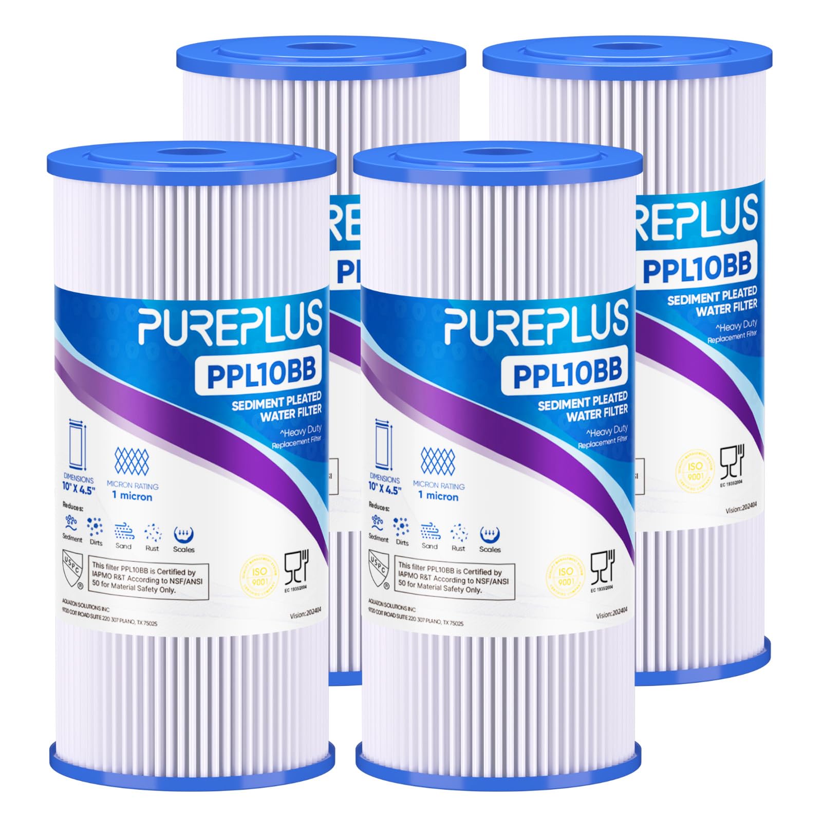 PUREPLUS Sediment Filter 2 Pack - Whole House Water Filtration -13