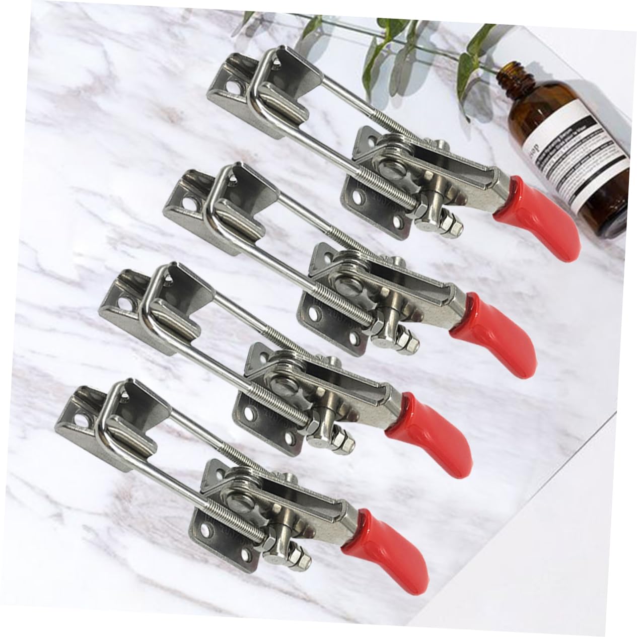 Housoutil Stainless Steel Cabinet Latches Toggle Clamp Latch Clamps for Boxes Trunks Repairing Comfortable to Hold Plastic c