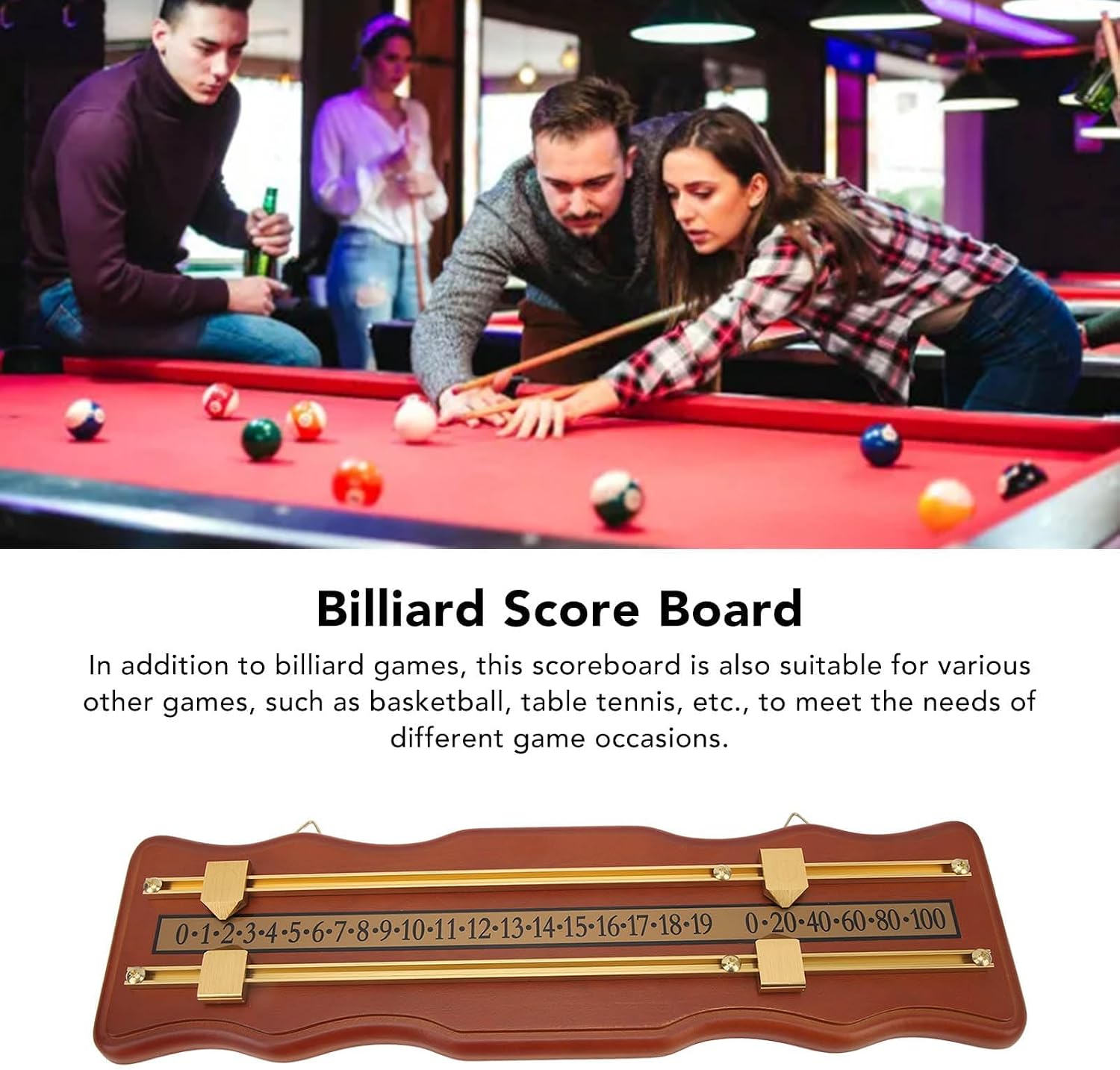HERCHR Billiard Score Board Billiard Socreboard Shuffleboard Accessories Mounted Scoreboard Wood Score Keeper Snooker Score Keeper Shuffleboard Mounted Scoreboard Wooden Score System