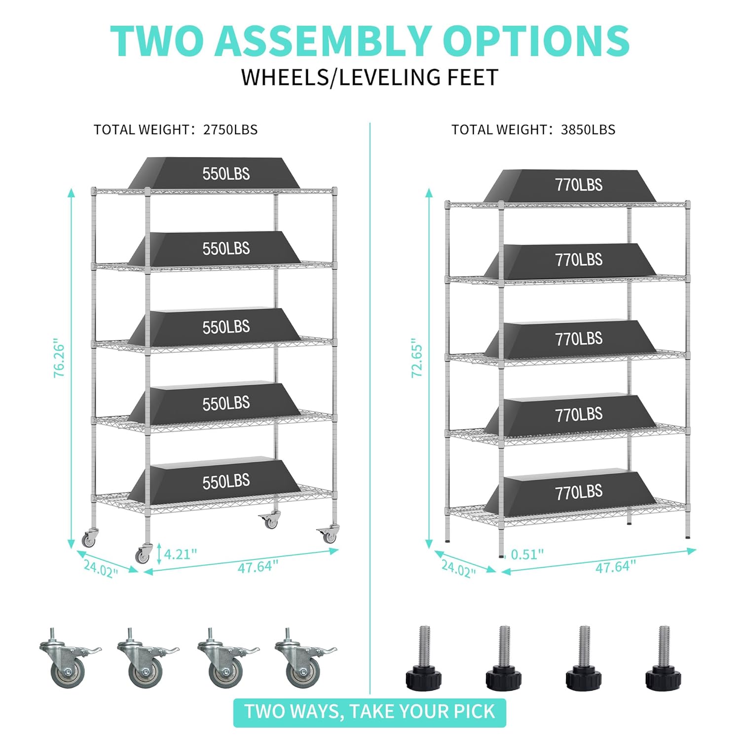 Heavy Duty Garage Shelving, Metal Storage Shelves, 5 Tier Adjustable Storage Shelves, Metel Shelving, Industrial Utility Rack for Garage, Warehouse,