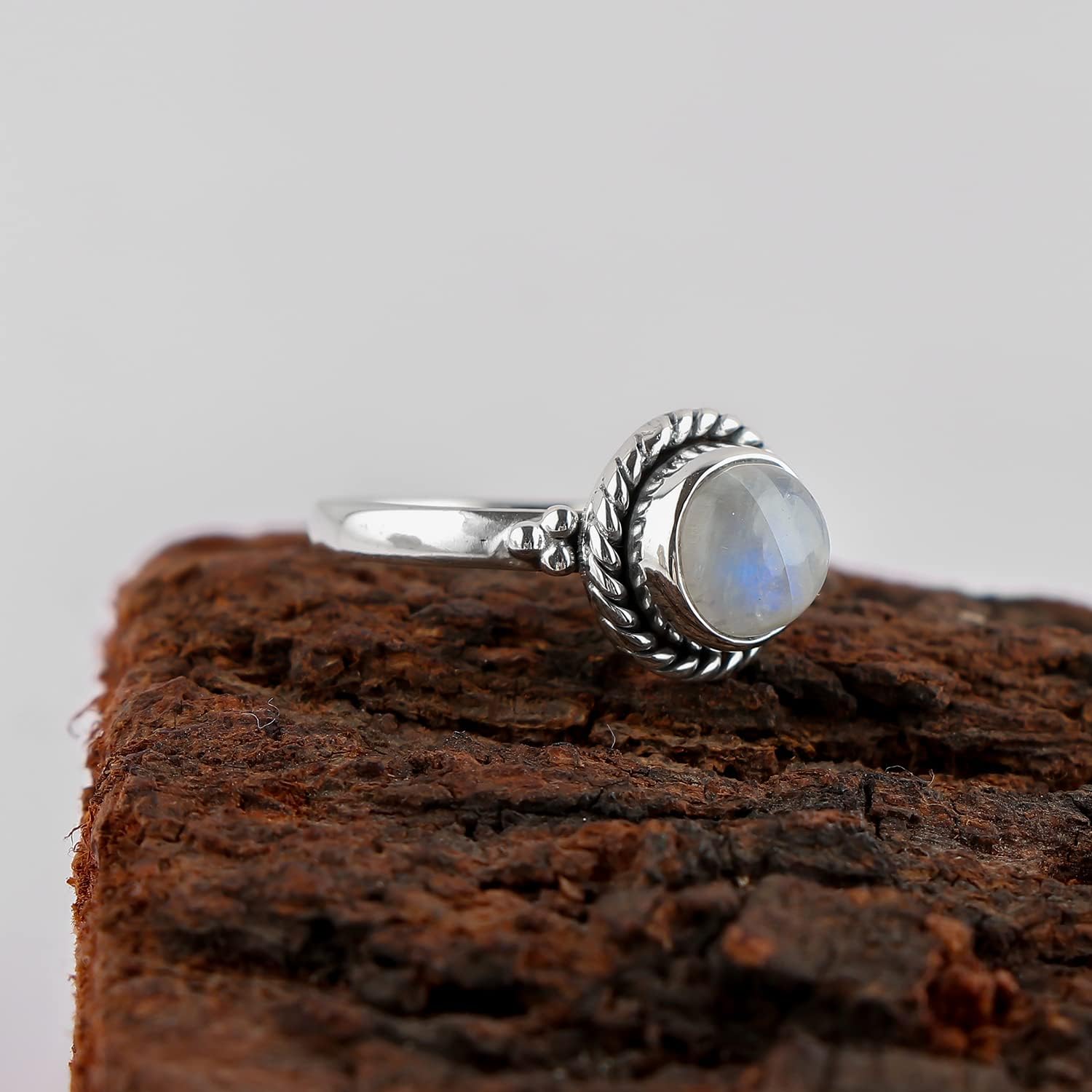 925 Sterling Silver Boho Ring, Natural Gemstones Stones, Solitaire Handmade Hypoallergenic Jewelry for Women, Birthday Healing Crystals Statement Rings, Christmas Gift - Image 3