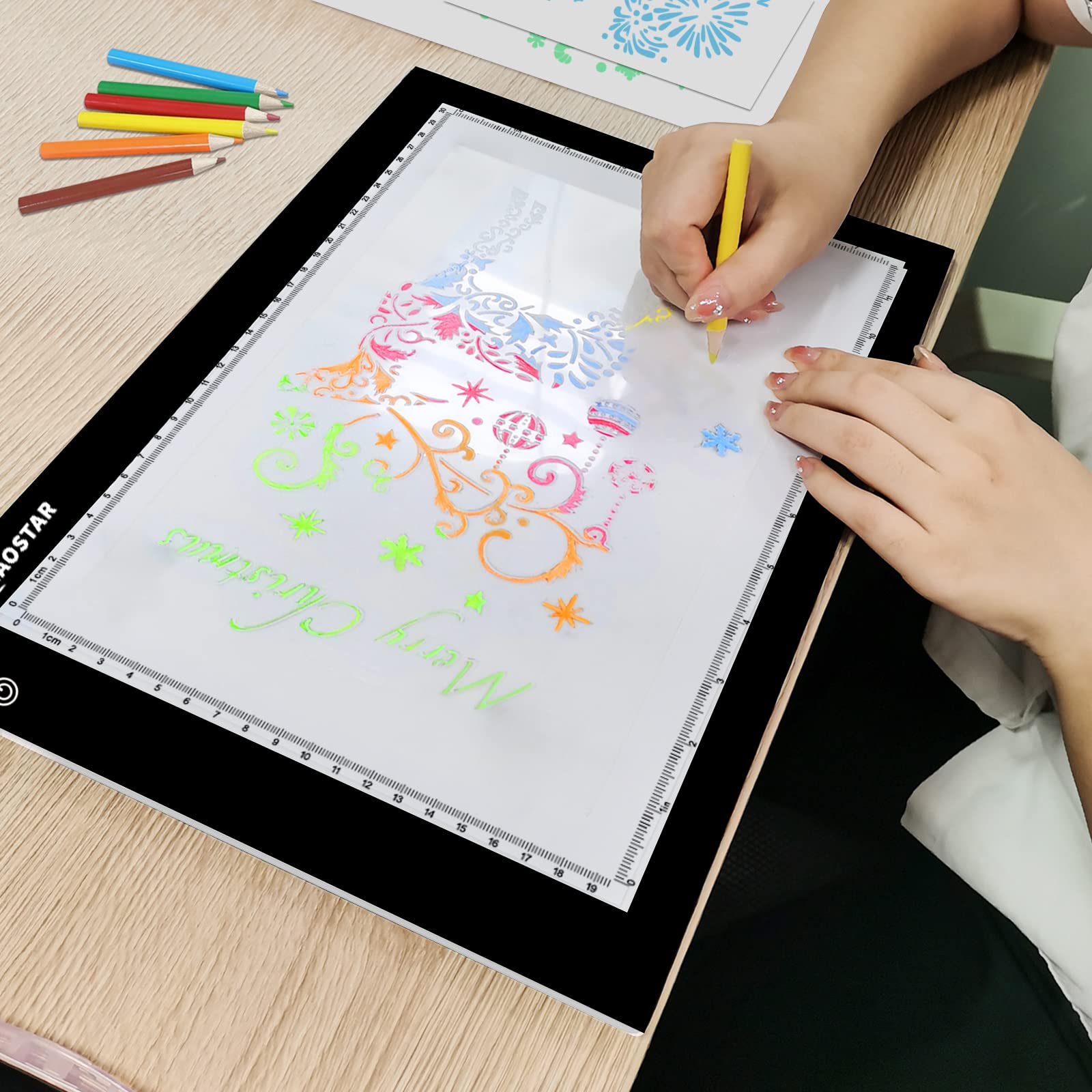 Mesa de Luz de Dibujo LED,Tableta de Luz LED,Tablero de Pintura de Diamante Ultrafino,Cable USB con Brillo Ajustable para Artistas,Animación,Dibujo,Diseño,Bosquejo,Bordado (LB-A4-it)