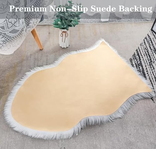 Vista 149 de duduta Tapete redondo de piel de oveja sintética color púrpura de 4 x 4 pies, peludo y mullido, lavable a máquina