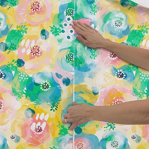 Miniatura 7 de FLUGGER Papel tapiz abstracto para despegar y pegar, diseño de arcoíris de caramelo, autoadhesivo, extraíble, calcomanías de pared para el hogar,