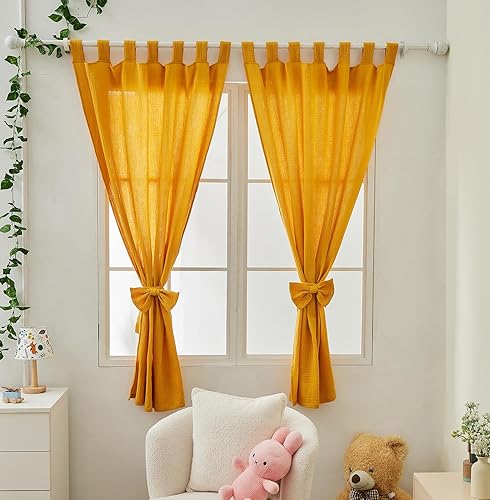 ALAVYA HOME® Vorhang Schlaufen (2 St) Lichtschutz I 100% Bio-Baumwolle