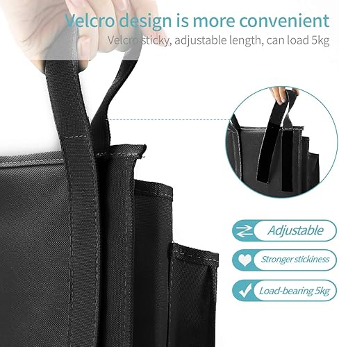 Miniatura 3 de Bseash - Organizador colgante de 8 bolsillos de tela oxford 600D, bolsa de almacenamiento para literas y camas de hospital, dormitorios, barras de