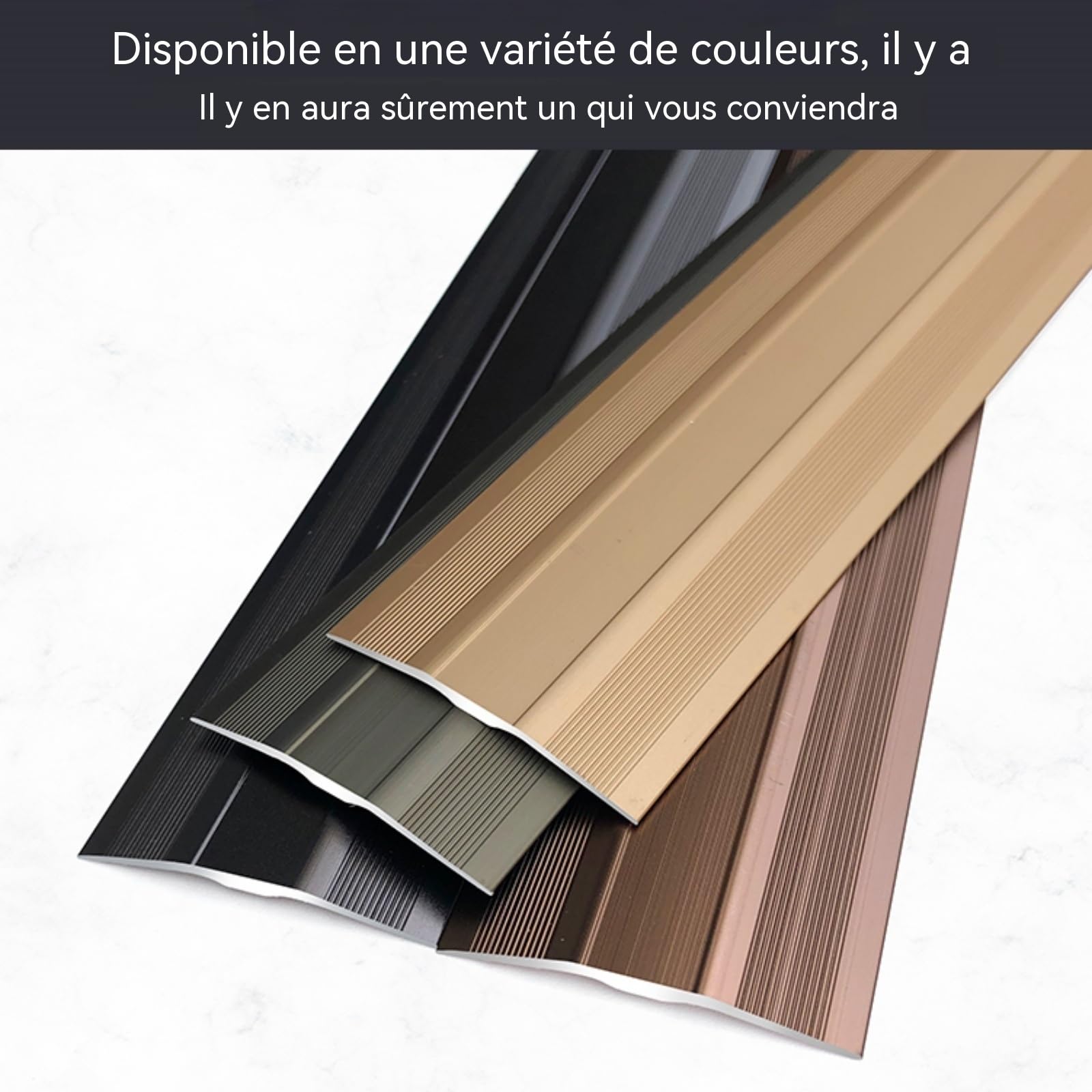 Barre De Seuil en Aluminium 90 Cm* 3 Profil De Transition Extra Large pour Sol Stratifié vers Moquette, Barre De Transition De Sol pour Porte, Idéale Zones À Fort Passage(Rose Gold)