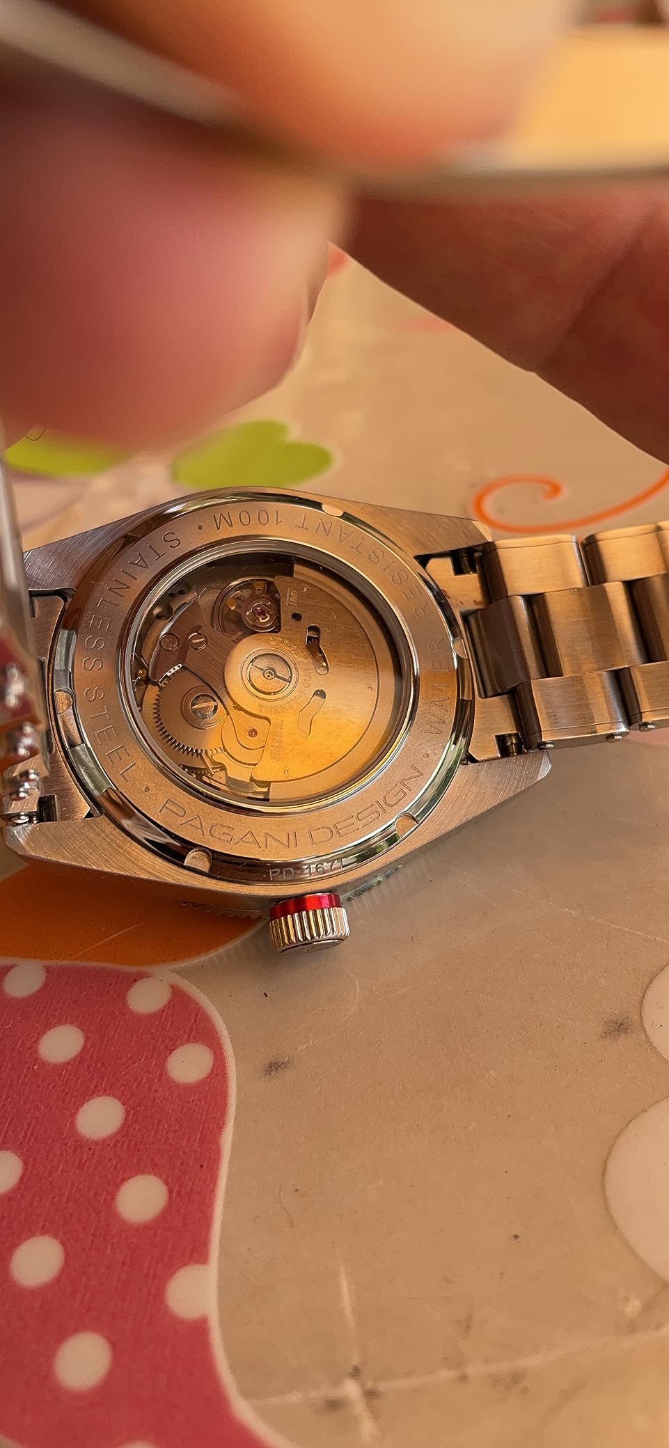 Cassa Per Orologio Quadrata In Oro / Nastro Da 38 Mm Con Bracciale In Acciaio Elettrolico 316L Accessori Per Orologi Per Movimenti NH35 / NH36 / 4R36 - Foto 3