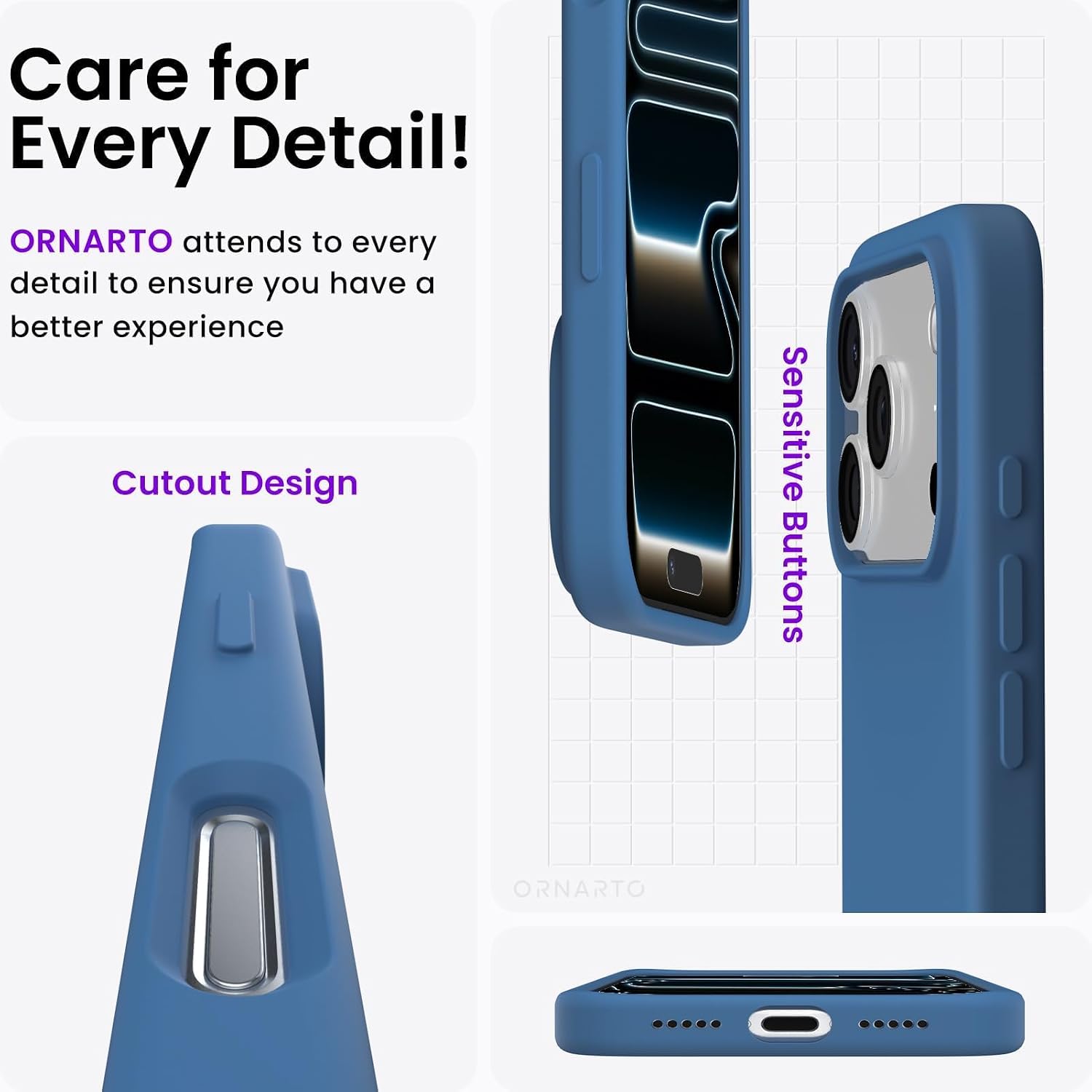  for iPhone 17 Pro Case 6.3", Slim Liquid Silicone,Blue thumbnail