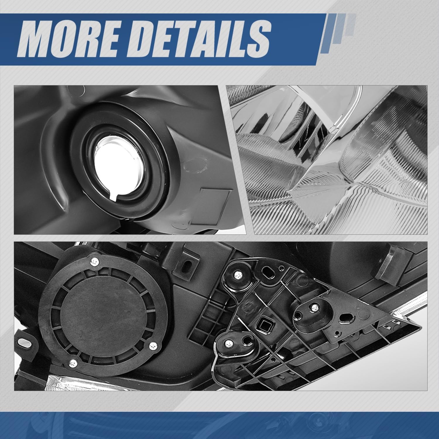 Auto Dynasty Headlights Assembly Compatible with 2013 2014 2015 Nissan Altima 4-Door Sedan, Driver and Passenger Side Halogen Headlamps Replacement w/Projector Low Beam, Chrome Housing Clear Corner