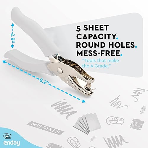 Vista 10 de Perforadora de un solo agujero, perforadora de agujero de 1/4 pulgadas para papel y manualidades, forma redonda de círculo redondo, perforadora