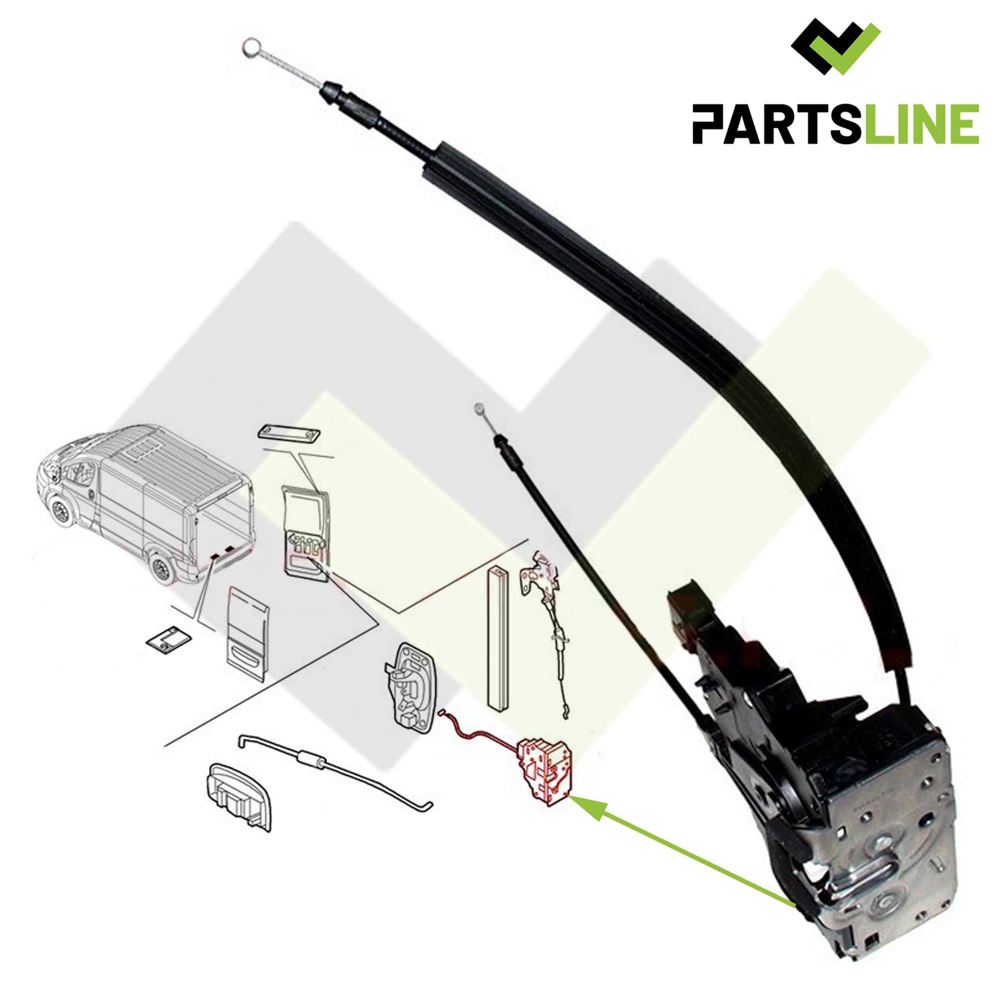 Serrure Mécanisme Moteur Électrique de Centralisation de Porte Battante Arrière compatible avec CITROËN JUMPER III, FIAT DUCATO III et PEUGEOT BOXER III - 8719.94 71778541