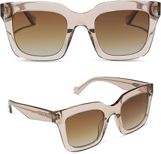 DIFF | TravisMathew | Valencia Oversized Square Sunglasses for Women | UV400 Polarized Protection