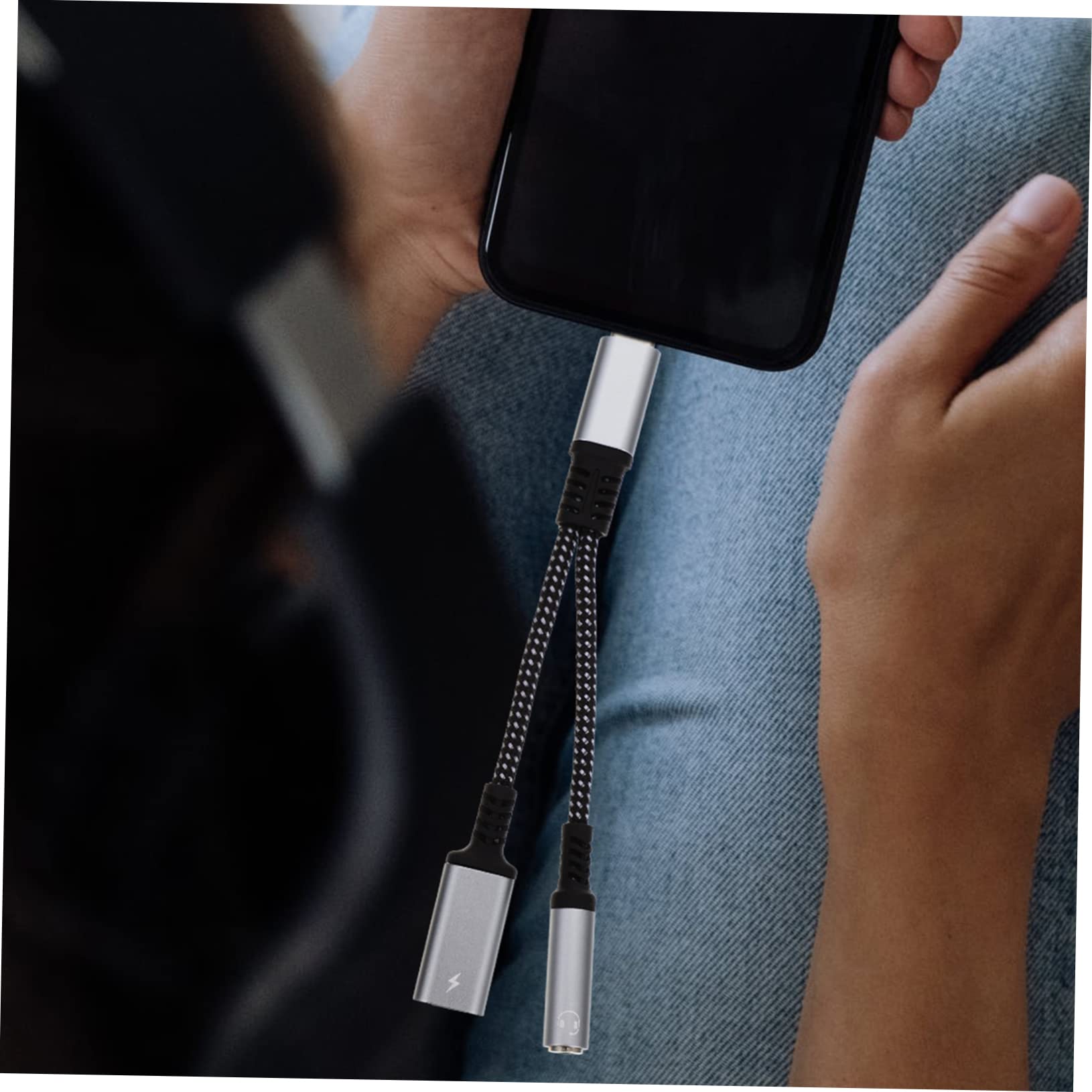 jojofuny 4stücke USB c Kopfhöreradapter Mit Ladefunktion Type-c Zu Klinkenstecker Für Musik Und Gleichzeitiges Aufladen Kompakt Und Leicht
