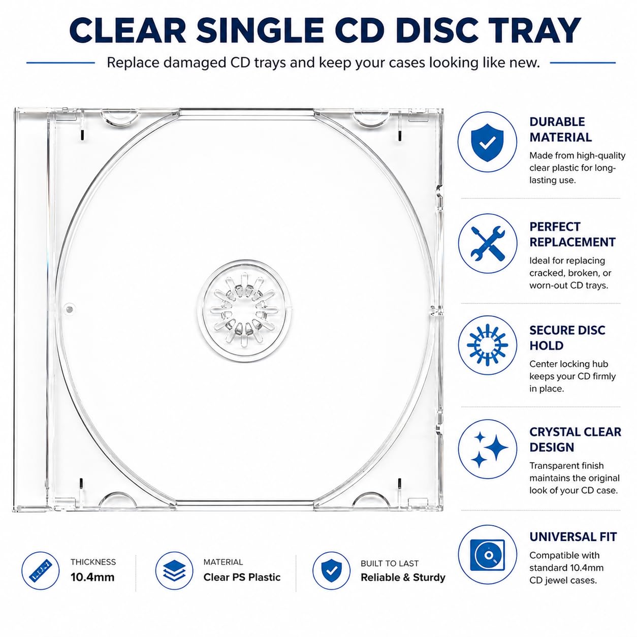 100 x Clear Single CD vassoio Dragon Trading