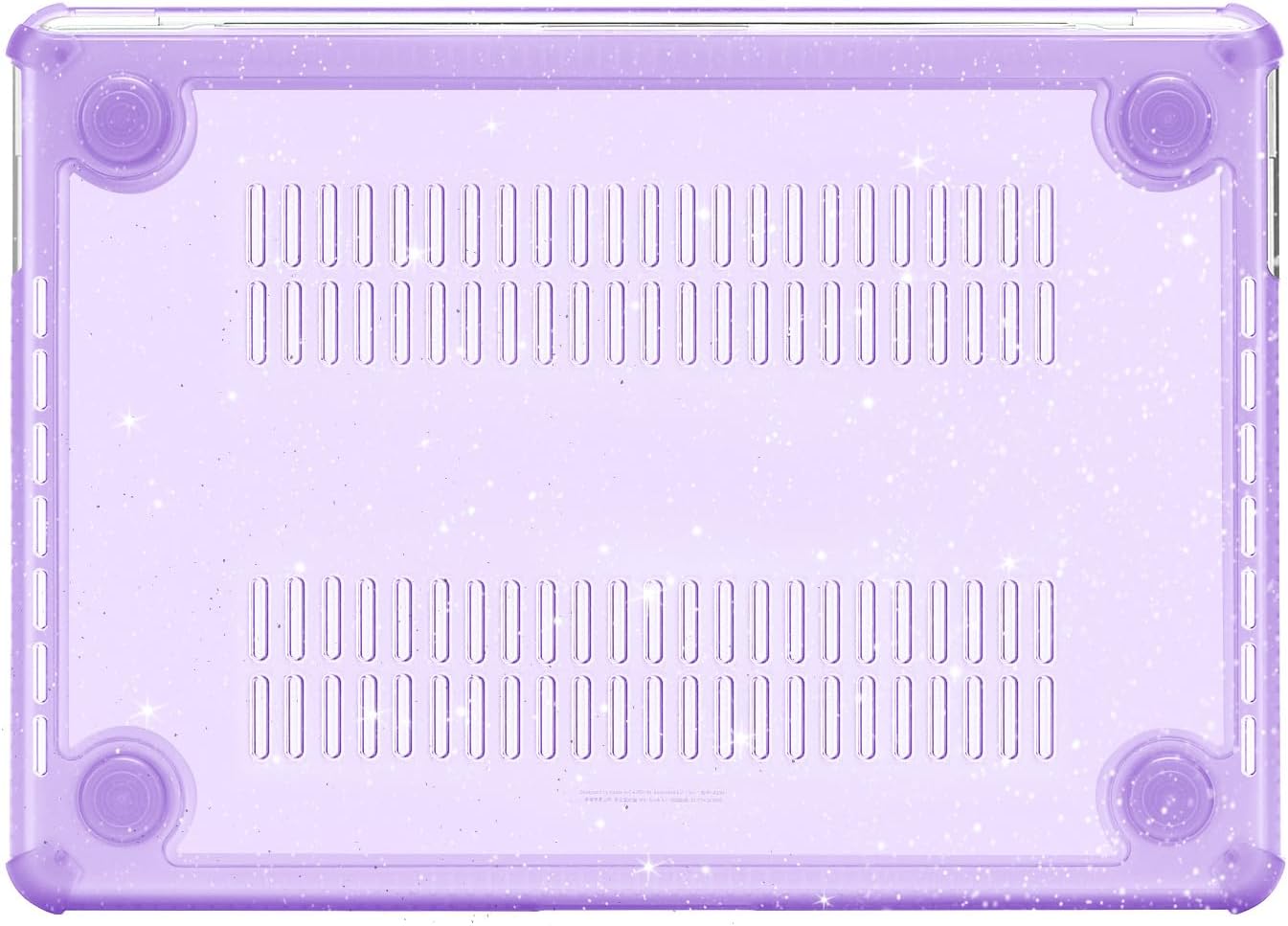 MOSISO Compatible with MacBook Pro 13 inch Case M2 2026-2016 A2338 M1 A2251 A2289 A2159 A1989 A1708 A1706, Crack-Resistant Heavy Duty Glitter Hard Case with TPU Bumper&Keyboard Cover, Purple