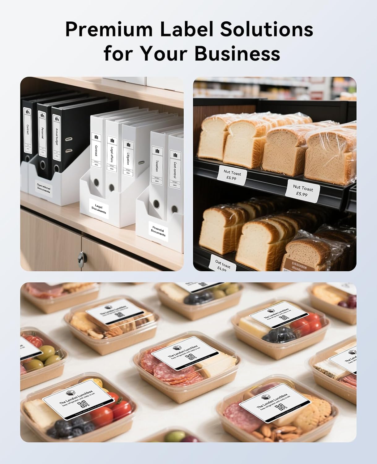 NIIMBOT 3 Rolls Set Label for B1/B21/B3S Label Printer, 1.97'' x 1.18'' (50x30mm),Waterproof Labels for Mason Jar/Barcode/Logo/QR Code (White)