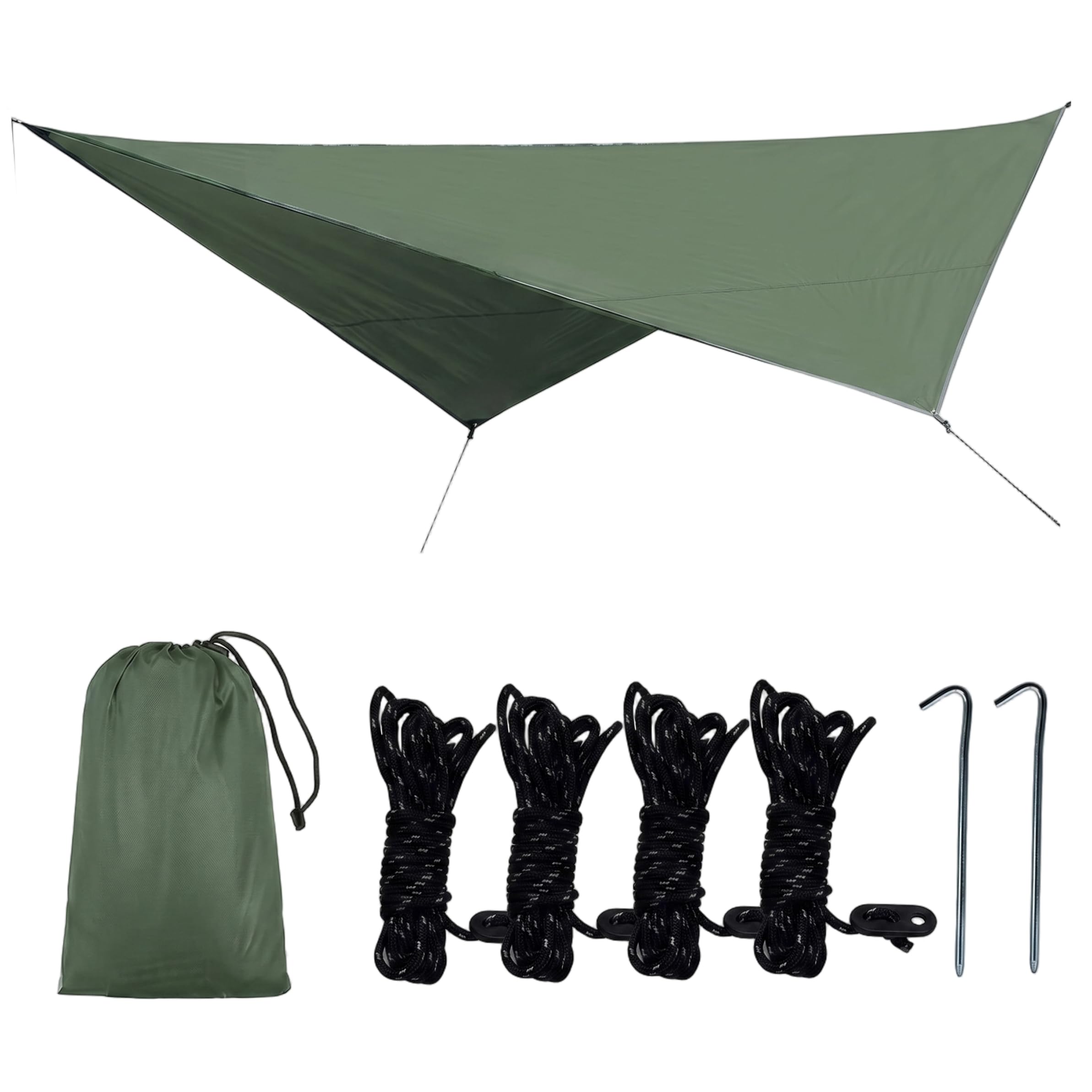 Camping Tent Tarps Sun protective Tent Tarp 210D Oxford Cloth Outdoor Camping Shade Shelter (green 125.98x98.43inch)