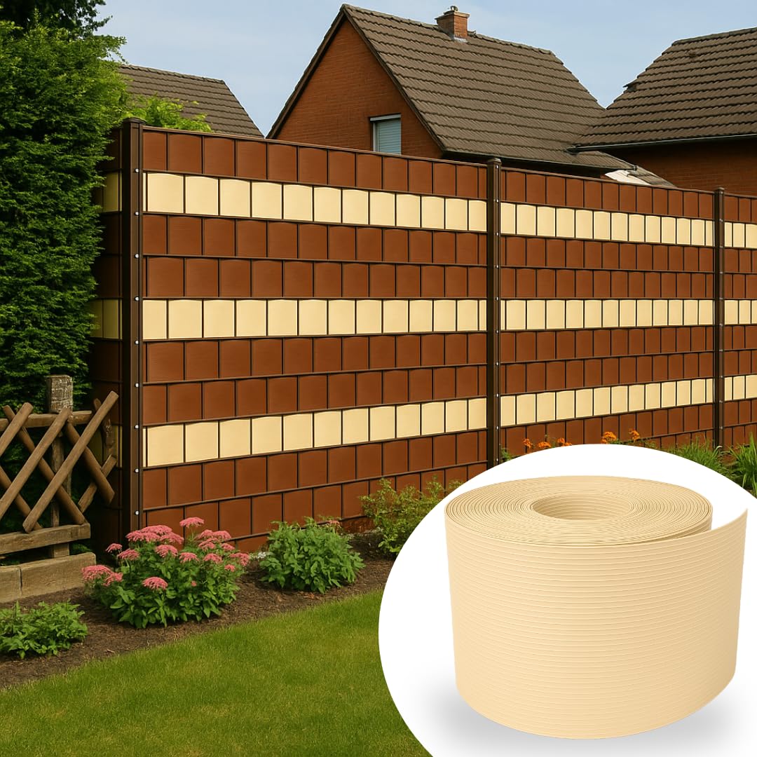 FORTENA Classic Line Sichtschutzband 19 cm x 26 m Beige RAL 1015 Zaunblende