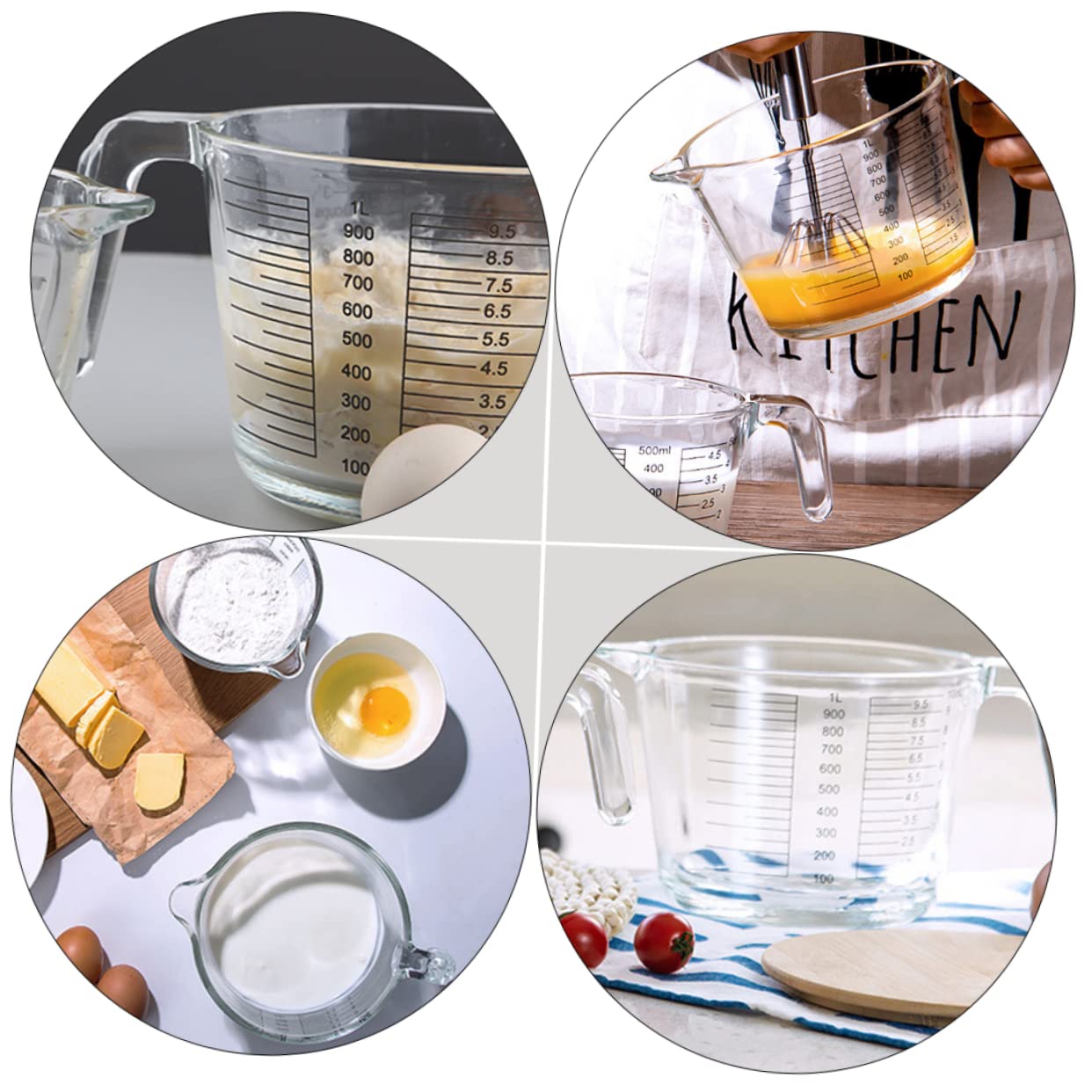 Messbecher aus Glas mit Skala, Hitzebeständig für Creme und Flüssigkeiten
