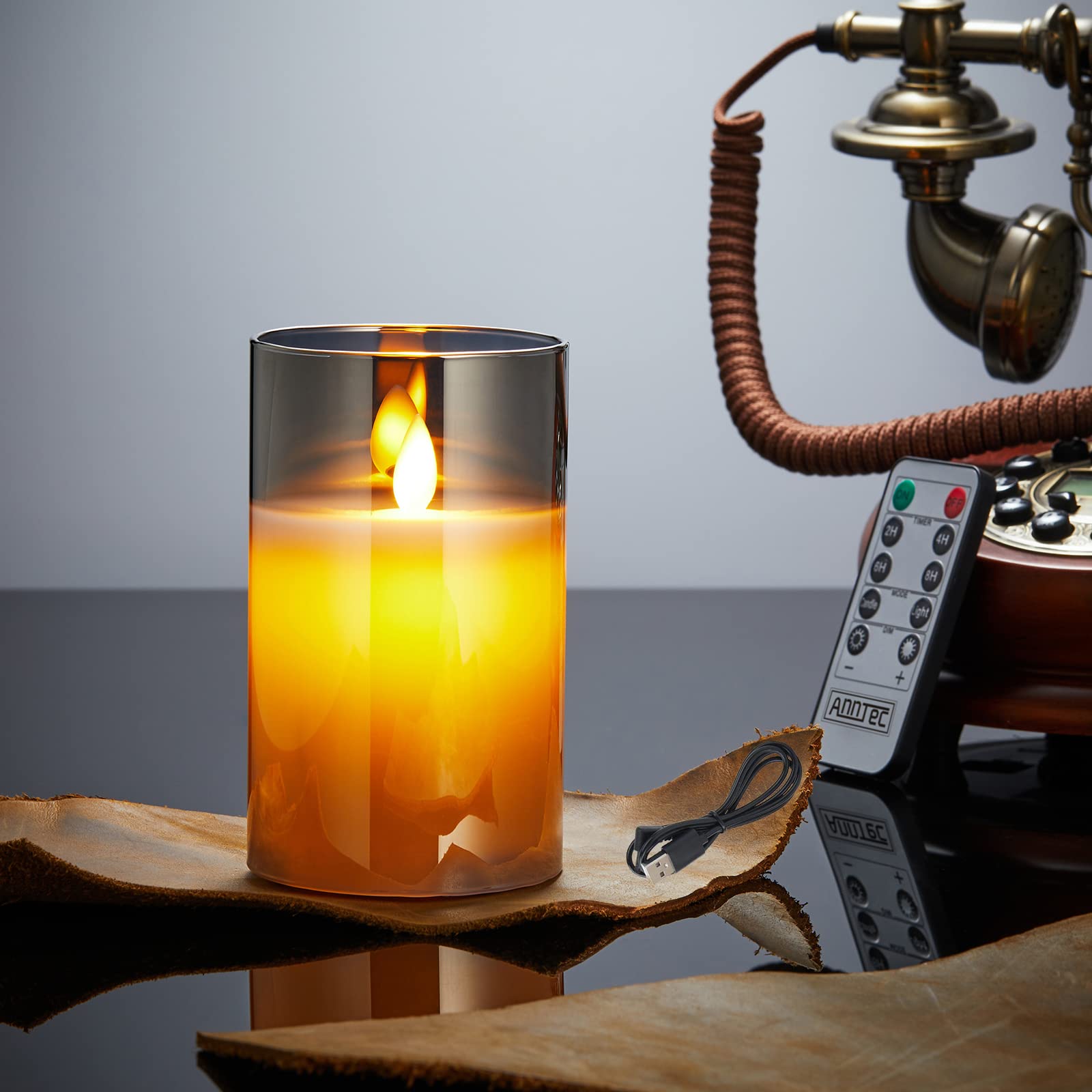 Amazon.co.jp : AnnTec LEDキャンドルライト ロウソク 【USB充電式 