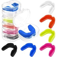 6Pack Mouth Guard for Sports with Storage Box,Moldable Youth Mouth Guard Football Silicone Mouthguard Boxing